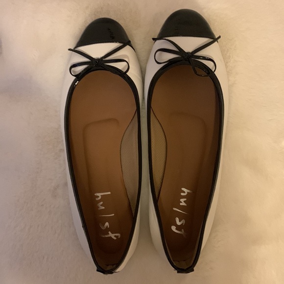 Fm/Ny black & White ballet flats - Picture 2 of 9